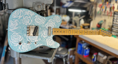 El Cabron™ Guitars Two Pickup T-Style "Blue Roses"