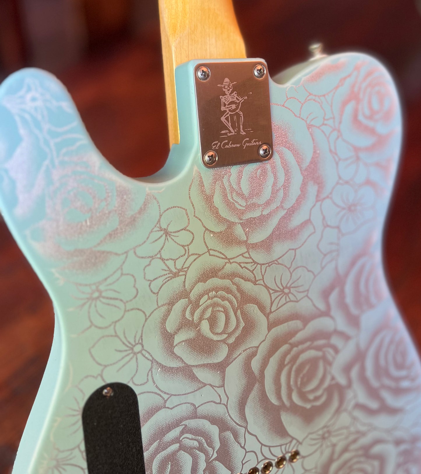 El Cabron™ Guitars Two Pickup T-Style "Blue Roses"