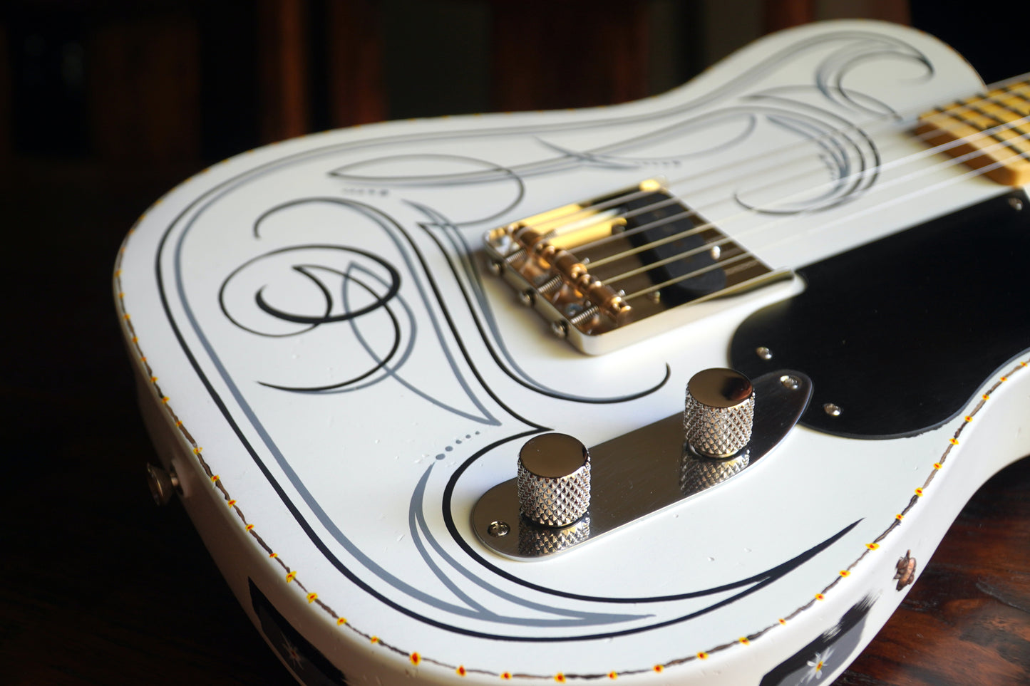 White "Pinstripe" Custom Esquire