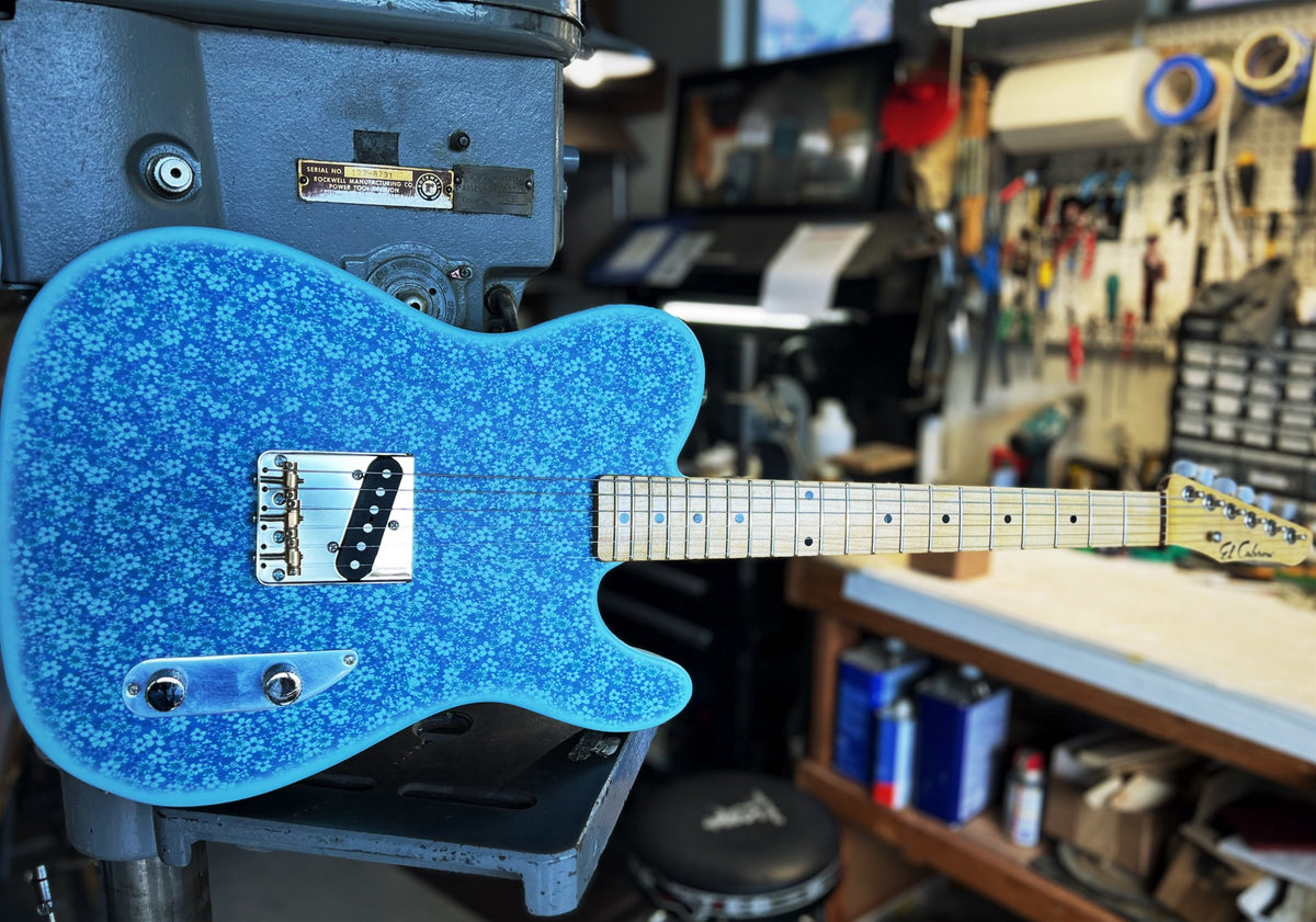 El Cabron™ Guitars Custom Esquire "Blue Flowers"
