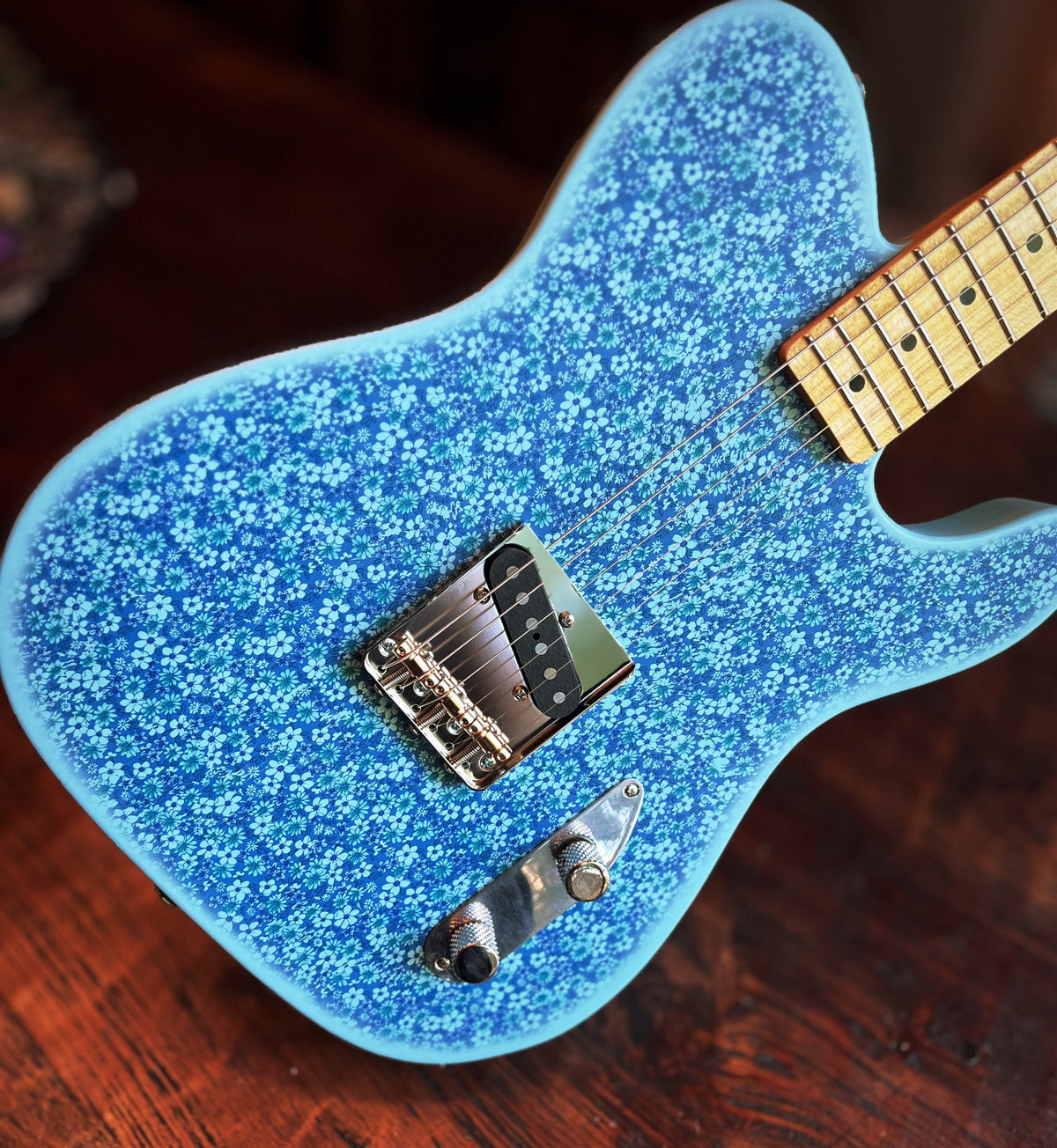 El Cabron™ Guitars Custom Esquire "Blue Flowers"