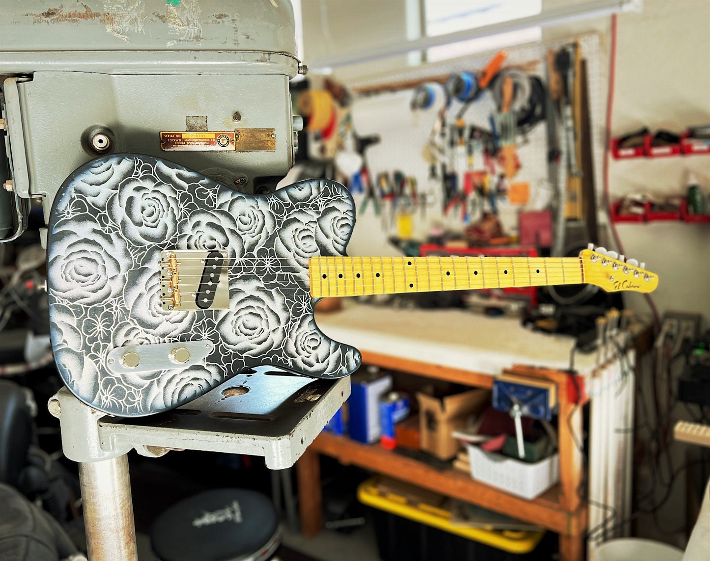 El Cabron™ "Silver Flowers" Custom Esquire