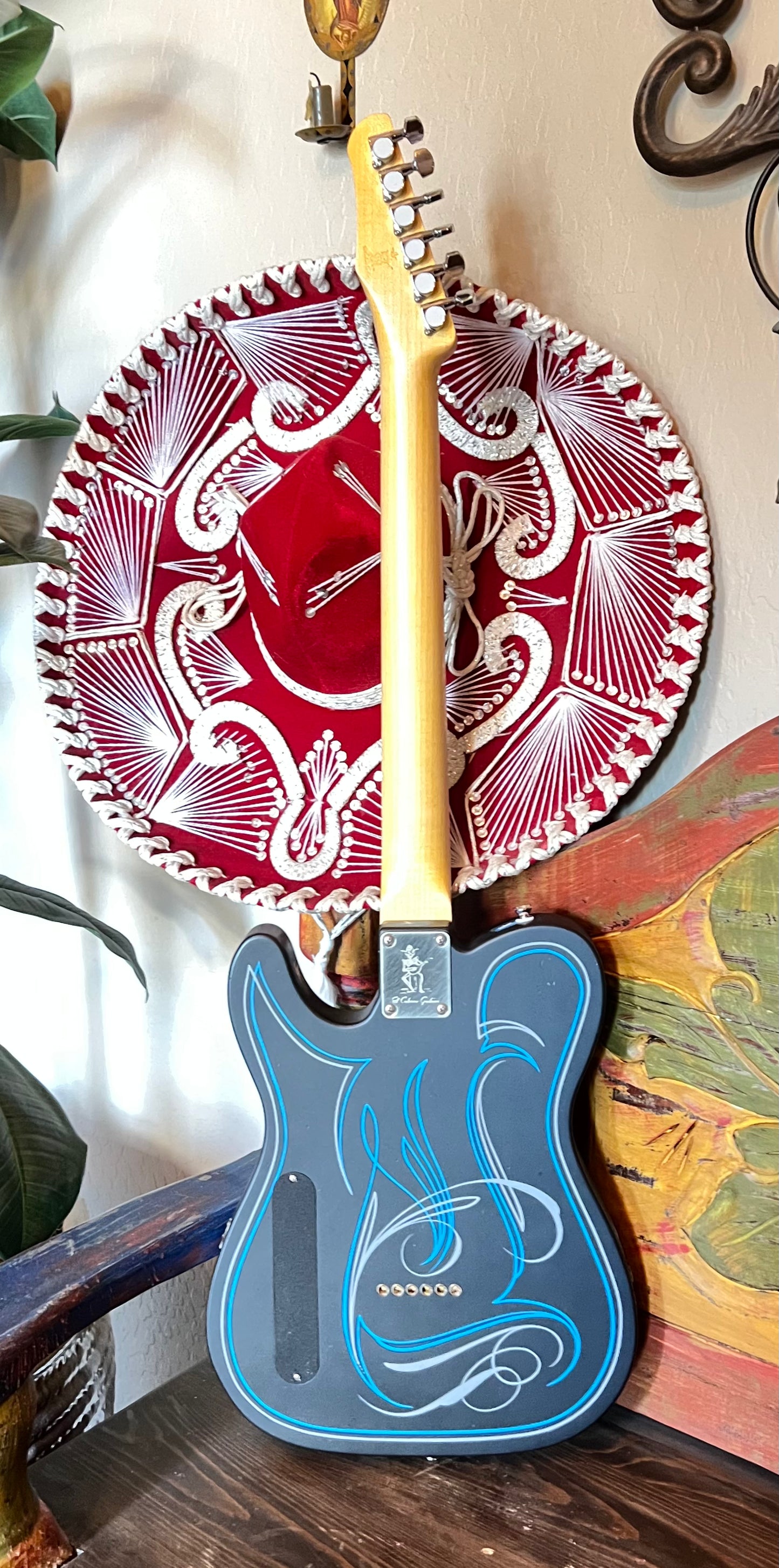 El Cabron™ Guitars Two Pickup T-Style "Blue Pinstripe"