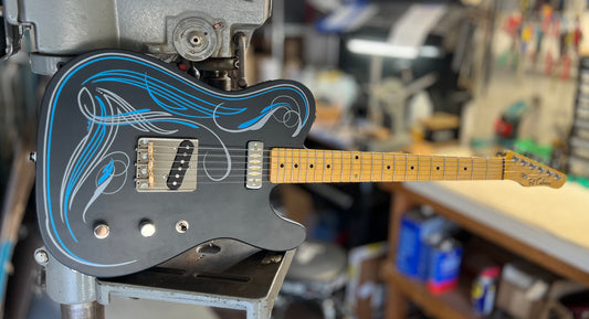 El Cabron™ Guitars Two Pickup T-Style "Blue Pinstripe"