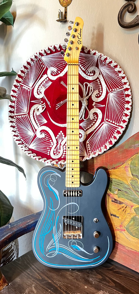 El Cabron™ Guitars Two Pickup T-Style "Blue Pinstripe"