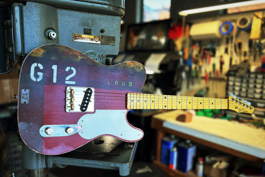 El Cabron™ Guitars Custom Esquire "Red Industrial G12"