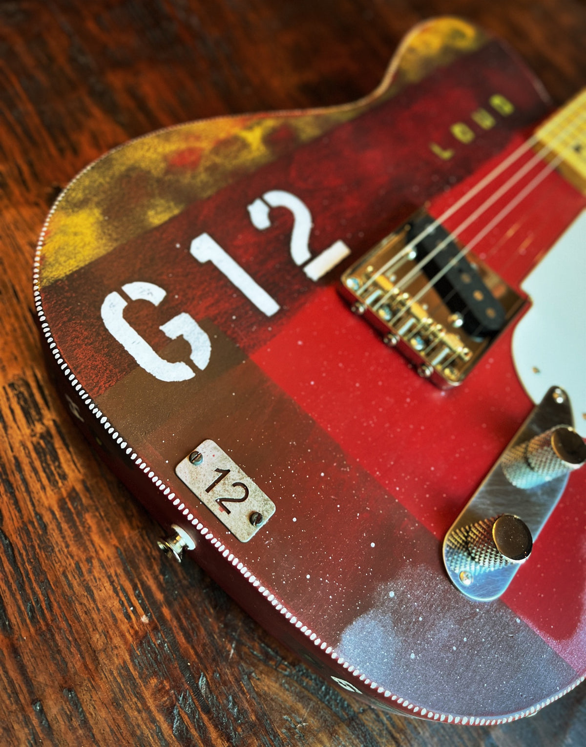 El Cabron™ Guitars Custom Esquire "Red Industrial G12"